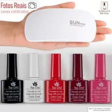 Kit 5 Esmaltes em Gel LED UV + Cabine Sun Mini 6W
