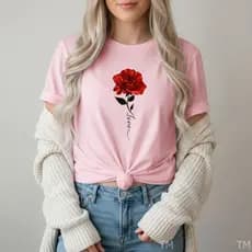 Camiseta Feminina Moderna Casual Presente Academia Rosa Love Algodão Blusa Para Mulher