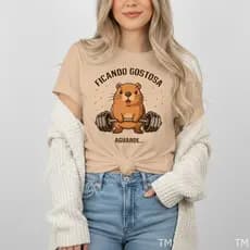 Camiseta Feminina Moderna Casual Presente Academia Capivara Ficando Gostosa Para Mulher