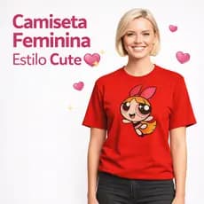 Camiseta Feminina Estampa Fofa – Casual Confortável Entrega Rapida