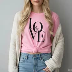 Camiseta Feminina Moderna Casual Presente Love Grande Estilosa Algodão Para Mulher