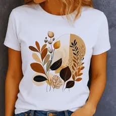 T-SHIRT BRANCA MINIMALISTA FEMININA CONFORT COM MANGA CURTA BLUSA CAMISETA BABY LOOK ESTAMPADA