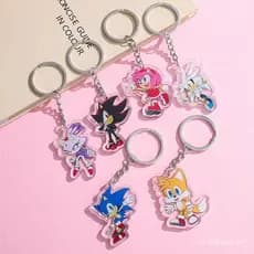 Anime ouriço Sonic acrílico chaveiro acessórios engraçado saco dos desenhos animados pingente bonito presente pequenas j