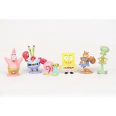 6 Peças Modelos de Personagens do Bob Esponja Calça Quadrada Sr. Krabs Patrick Star Figuras de Ação Estátuas de Anime Br
