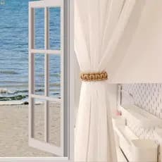 4 Pçs Cortinas Modernas Cordas Vintage Cânhamo Crochê Cortina Tiebacks Para Decoração De Sala E Escritório