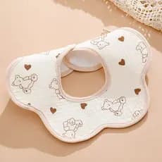 Babador Forma Flor Bebê 100% Algodão Macio Babador Bebê Bandana e Formado U Trcido Duplo Fecho de Pressão