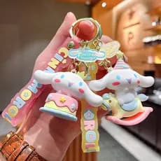 Chaveiro Sanrio Cinnamoroll, pingente de presente de aniversário Big Ear Dog, enfeite para carro e mochila