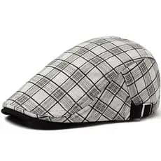 Novo Verão Boina Fina Moda Masculina Vintage Xadrez Algodão Linho Viseira Plana Bonés Para Mulheres Boinas Casual Femini