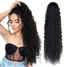 Sway Hair 100CM Extensão De Rabo De Cavalo Encaracolado Longo Cabelo Sintético Macio Liso Alto Com Clipe De Pente