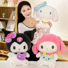 Boneca de Pelúcia Sanrio Kuromi My Melody Kokoro de 40cm, Almofada Macia e Bonita, Decoração, Brinquedo Infantil OZFD