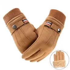 Luvas Masculinas De Inverno Camurça Manter Quente Tela Sensível Ao Toque À Prova De Vento Condução Guantes Grosso Cashme