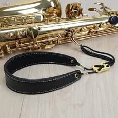 Alça de Couro Ajustável e Acolchoada para Saxofone, Cinto de Pendurar TUXB