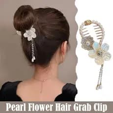 Grampo De Cabelo Com Flor De Borla , Acessório Feminino , Prendedor Elegante E Fofo Para Vários E6g9