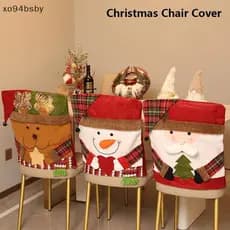 xo94bsby Capas de Cadeira de Natal Capa de Assento Decoração de Casa Decoração de Natal Estatueta Capa de Cadeira Renas