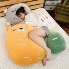 Coelho de Pelúcia Dino Fofo Shiba Brinquedos de Pelúcia Macios Almofada de Dormir Almofada Patung Bantal Peluk Comel 58T