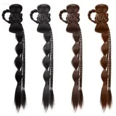 Extensões De Cabelo De Trança Longa ADAMES , Novo Estilo Chinês Peruca De Cabeça De Bola De Bolha , Clipe De Garra