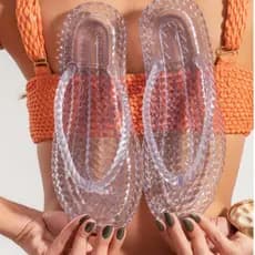 Chinelo Feminino Translucido Brizza Verão Praia Piscina Blogueira Confortável