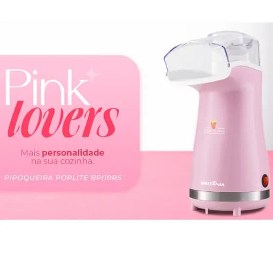 Pipoqueira Elétrica ROSA Britânia BPI01RS - 1200W - 220V