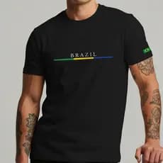 Camisa Masculina Estampa Brasil Brazil Casual Streetwear