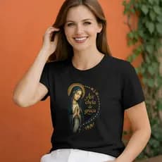 Camisa Casual  Feminina Ave Maria Cheia De Graça   Leve