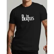Camiseta The Beatles Masculina Estampa Banda Rock Clássico Algodão 100% Confortável Casual Blusa