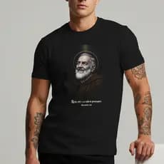 Camiseta Masculina Padre Pio Católica 100% Algodão Religiao
