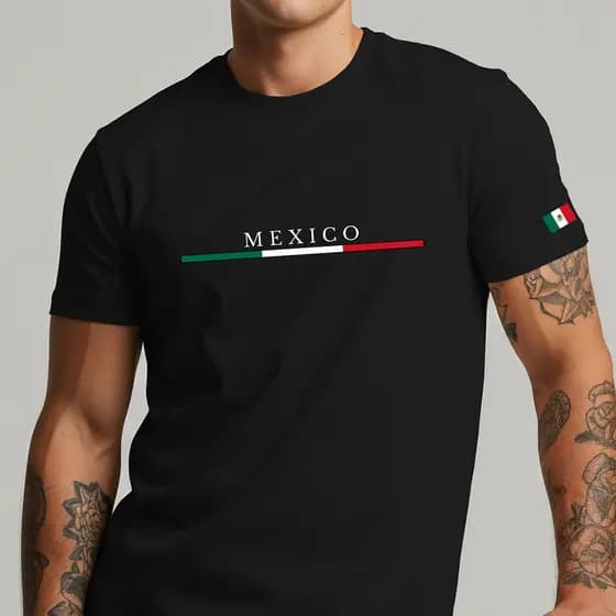 Camiseta Mexico Bandeira 100% Algodão Manfinity Blusa Casual Confortável