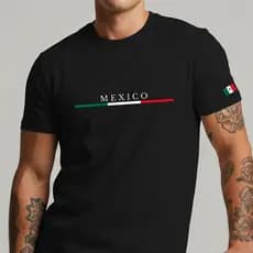 Camiseta Mexico Bandeira 100% Algodão Manfinity Blusa Casual Confortável