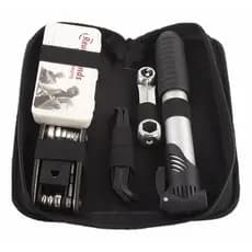 Kit Ferramentas para Bicicleta Chaves, Bomba de Ar, Remendos e Bolsa de Quadro