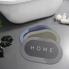 Tapete de Banheiro Antiderrapante Oval | Design Elegante e Absorção Rápida | Conforto e Segurança