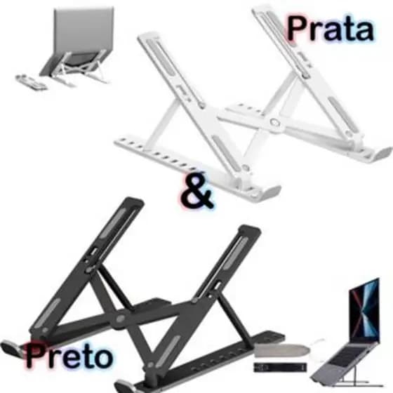 Suporte Premium de Alumínio Ergonômico para Notebook e MacBook | Base Metálica Dobrável e Elegante