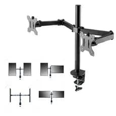 Suporte Articulado Ajustável para 2 Monitores | Mesa ou Parede | Ergonomia e Organização de Espaço