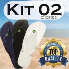 KIT 02 PARES CHINELO UNISSEX BANDEIRINHA MASCULINO TRADICIONAL