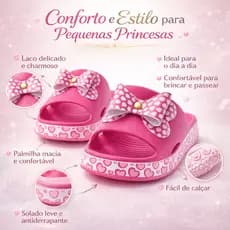 Sandália Infantil Feminina Laço Confortável Antiderrapante Dia a Dia