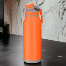 Garrafa de Água Térmica Inox 1,2L Ideal para Academia e Viagem - Alça e Tampa Antivazamento Laranja
