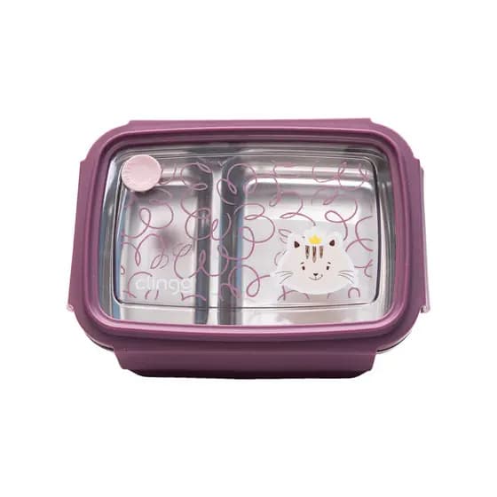 Bento Box Inox Térmica com Divisórias Milky – Caixa de Lanche Infantil Durável e Prática