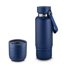 Garrafa em Inox Parede Dupla 500ml Com Copo e Porta Objetos - Água Térmica Academia e Viagem