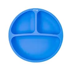 Prato Infantil de Silicone com Divisória Antideslizante Azul Colors - Clingo Pratinho Alimentação