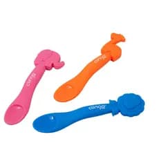 Colher Silicone Bebê Premium Infantil Sem BPA Personagens Girafa Leão Elefante Macia e Segura