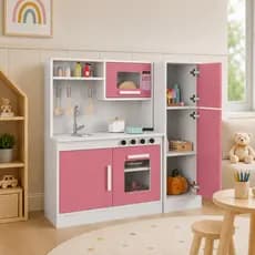 Kit Cozinha Infantil Binquedo Criança com Fogão, Pia e Microondas