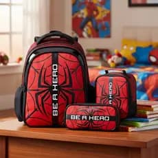 Mochila Infantil Menino Spider-Aranha  Escolar Reforçado Grande Kit com Lancheira Térmica e Estojo Duplo