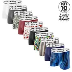 Kit 7 Cuecas Boxer Microfibra Adulto Premium