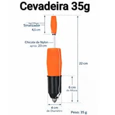 Boia de Pesca Pesqueiro 35g Kit 2un Cevadeira Tamba Pacu Chicote Anteninha Ração Massinha EVA Castor Represa