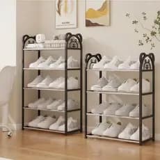 Sapateira Urso Fofo 4/5 Andares Desmontável Resistente Multiuso para Sala Quarto e Closet mdl 149-
