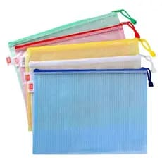 Kit 5 Pasta A4 De Plástico PVC Multiuso Com Zíper