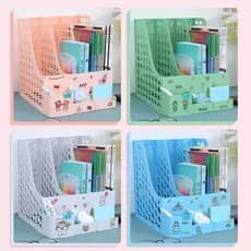 ORGANIZADOR DE MESA 3  DIVISÓRIAS COM ADESIVOS - Porta Treco para Livros, Papéis, Escritório e Home Office - Presente