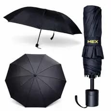 Guarda Chuva Grande Reforçado Contra Vento Sombrinha Unissex Preto com Proteção UV para Sol