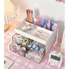 Organizador Mesa Maquiagem Multiuso Com Gavetas Porta Lapis Escritorio  mdl 158