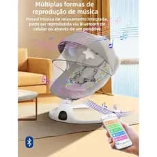 Cadeira de balanço automática premium Multmaxx com Bluetooth e mosquiteiro
