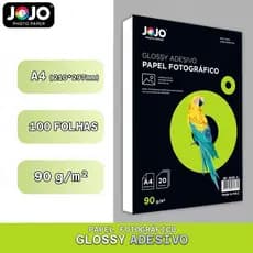 100 fls Papel Fotográfico 90g Glossy Adesivo Brilhante A4 A prova d'água p/ impressão jato de tinta MDL 205